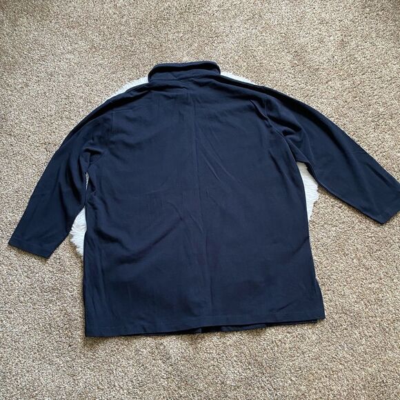 Ulla Popken Top Shacket Button Down Blue Embroidered Umbrella New Womens 16 18 - Picture 2 of 6